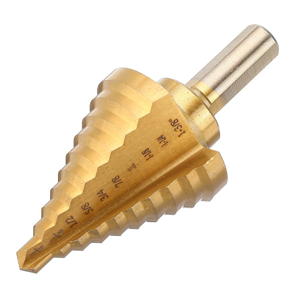 Drillpro 6PCS Titanium Step Drill Bit Set | 1/8 to 1-3/8 HSS | For Woodworking & Home Improvement - Image 3