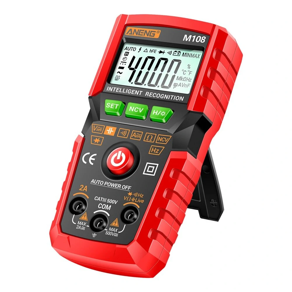 ANENG M108 Digital Multimeter | True RMS Auto-Ranging 4000 Counts with NCV & Flashlight - Image 2