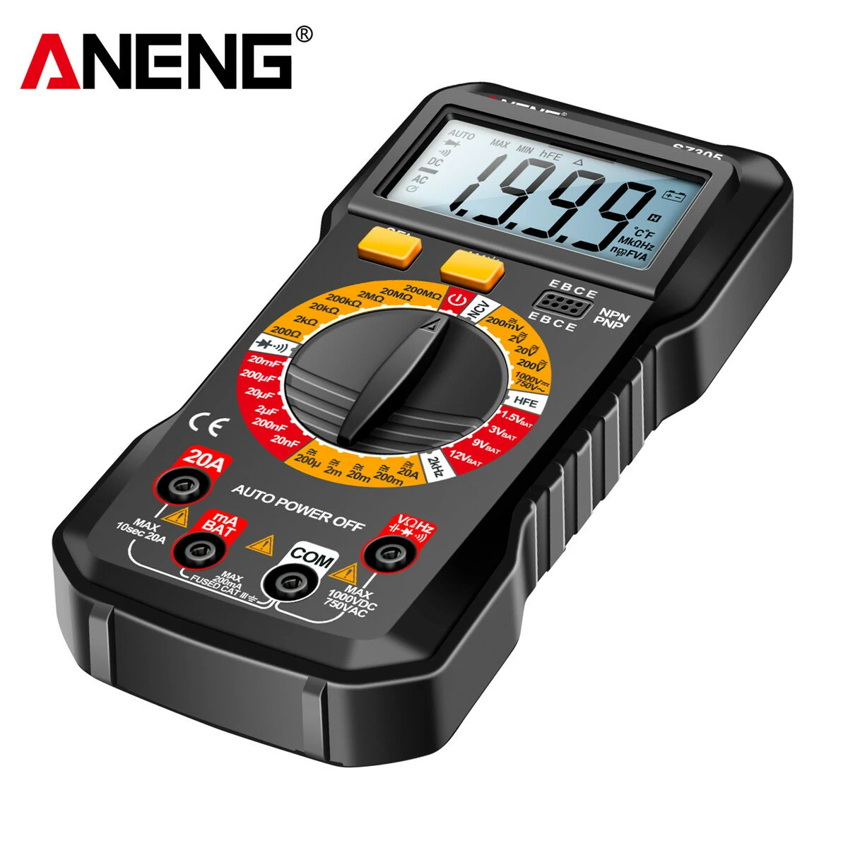 ANENG SZ305 1999 Counts Digital Multimeter | AC/DC Voltage Current Resistance - Image 3
