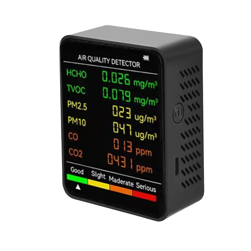 6-in-1 Air Quality Monitor - PM2.5 PM10 HCHO TVOC CO CO2 Tester for Home Office - Image 5