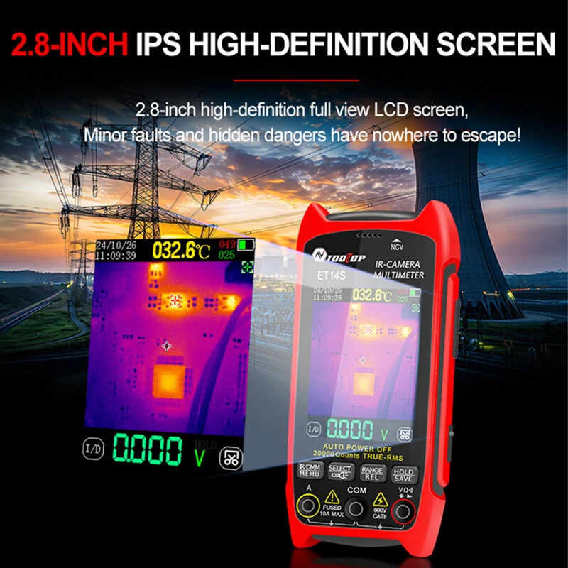 TOOLTOP ET14S/ET14SPRO Thermal Imaging Multimeter - PCB Circuit Board Tester | 240x240 IR -20°C to 550°C - Image 2
