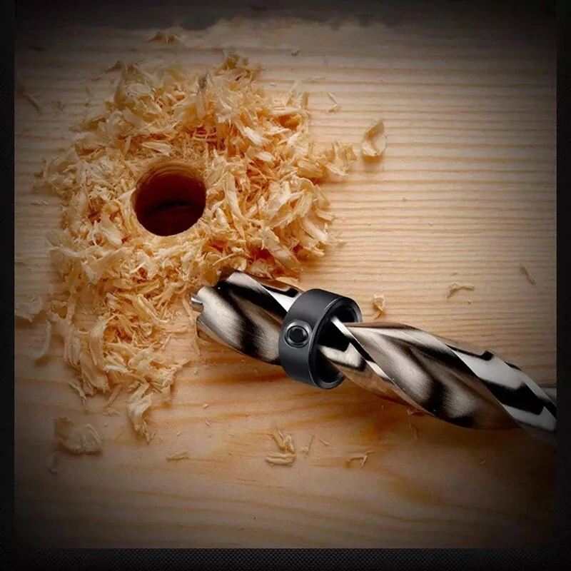 8pcs Woodworking Drill Locator | 3-16mm Depth Stop Collars with Hex Wrench - Image 4