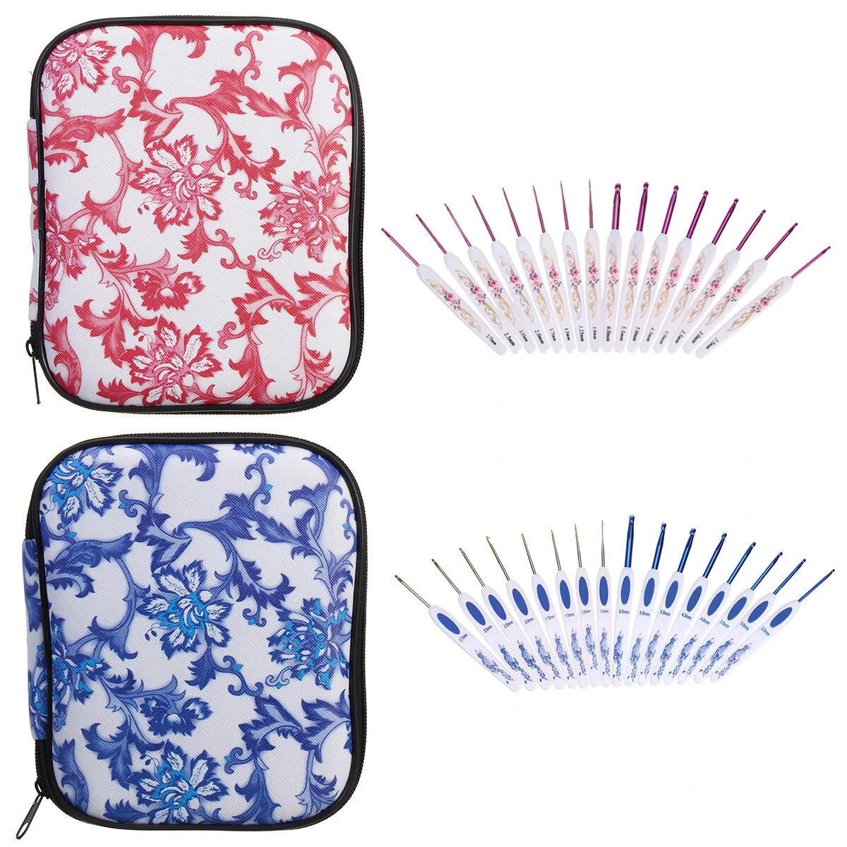DIY Crochet Hook Set - 16Pcs Aluminum Knitting Needles With Ergonomic Handle & Zipper Case - Image 4