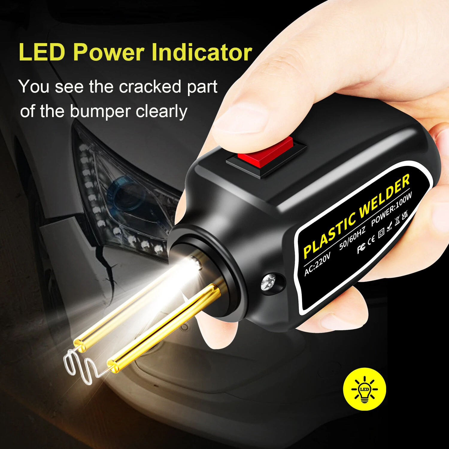 XCER-110 100W Plastic Welding Kit | Hot Stapler PVC Welder Gun for Car Bumper & Dashboard Repair - Image 4