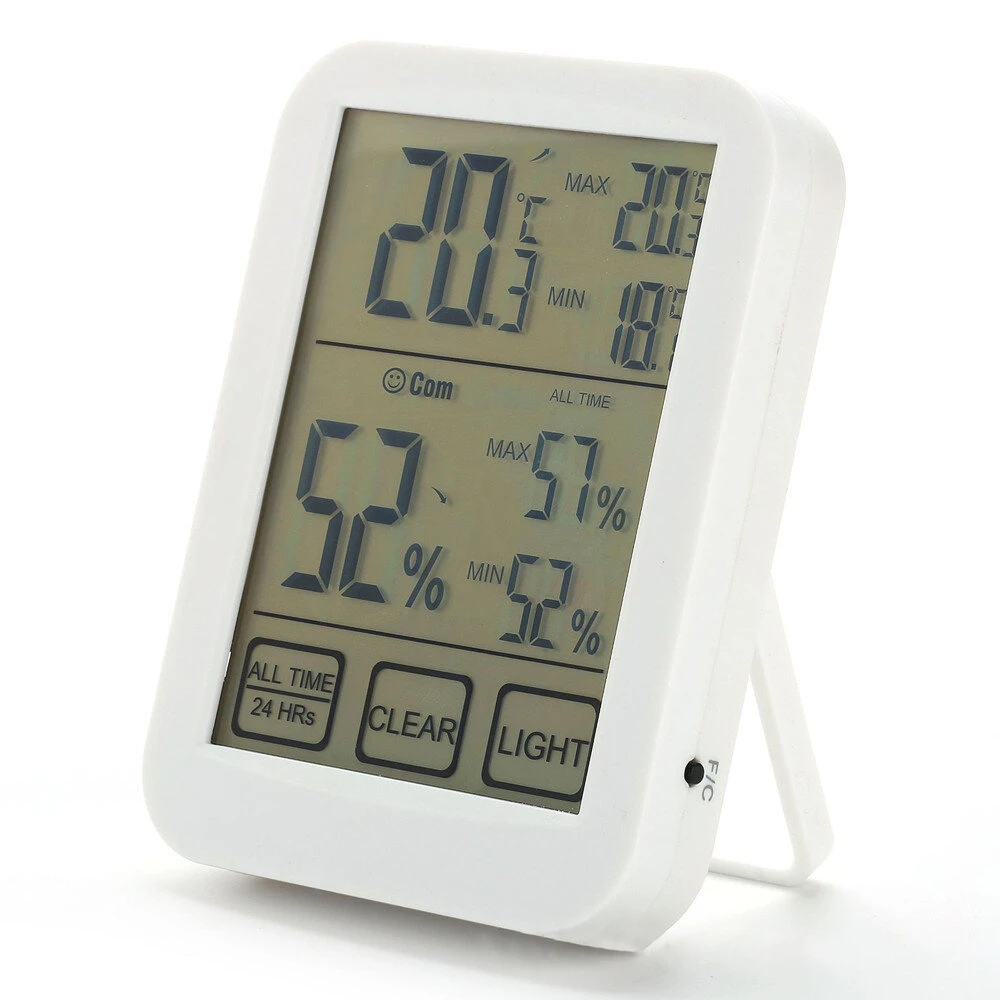 Digital Thermometer Hygrometer - Backlit Touch Screen | Temperature Humidity Meter - Image 5