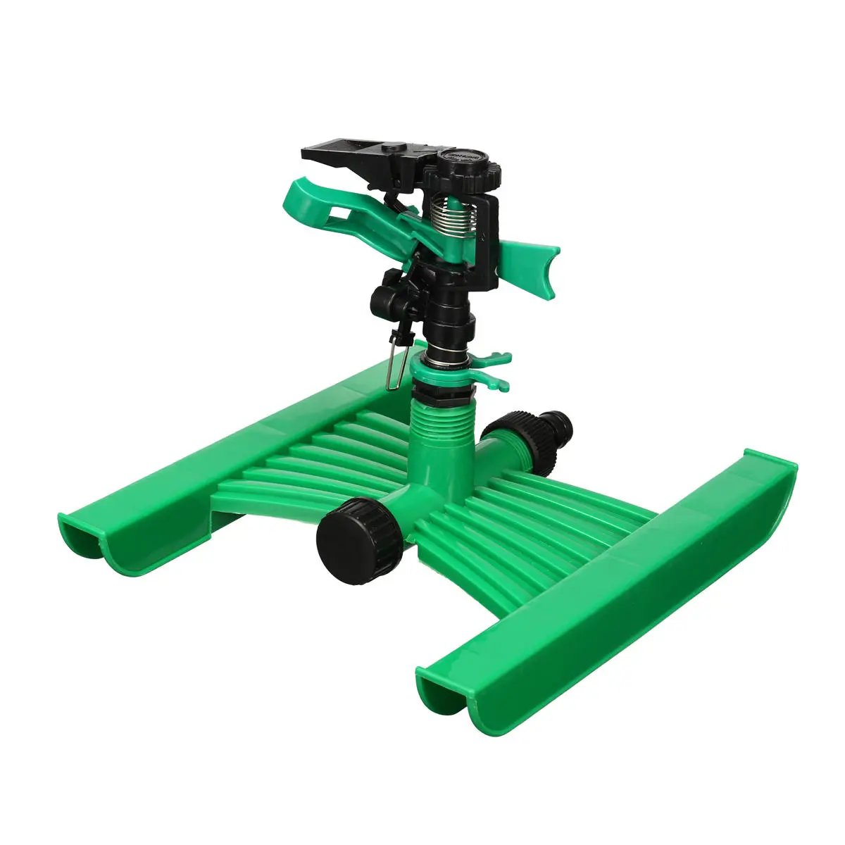 H Base Auto Rotating Lawn Sprinkler - Plastic Garden Watering Tool | Drill Attachment - Image 2