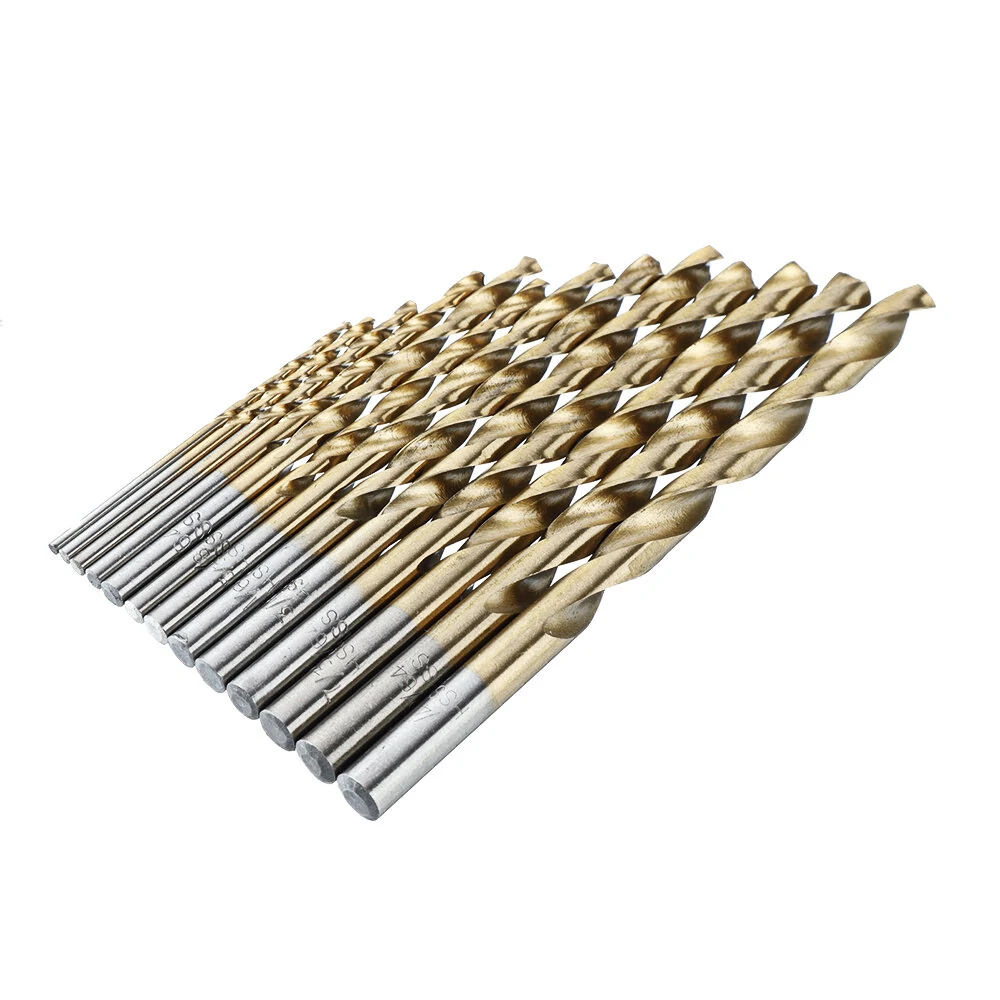 13Pcs HSS Drill Bit Set - Titanium Coating 1/16-1/4 Quick Change Twist Drill - Image 3