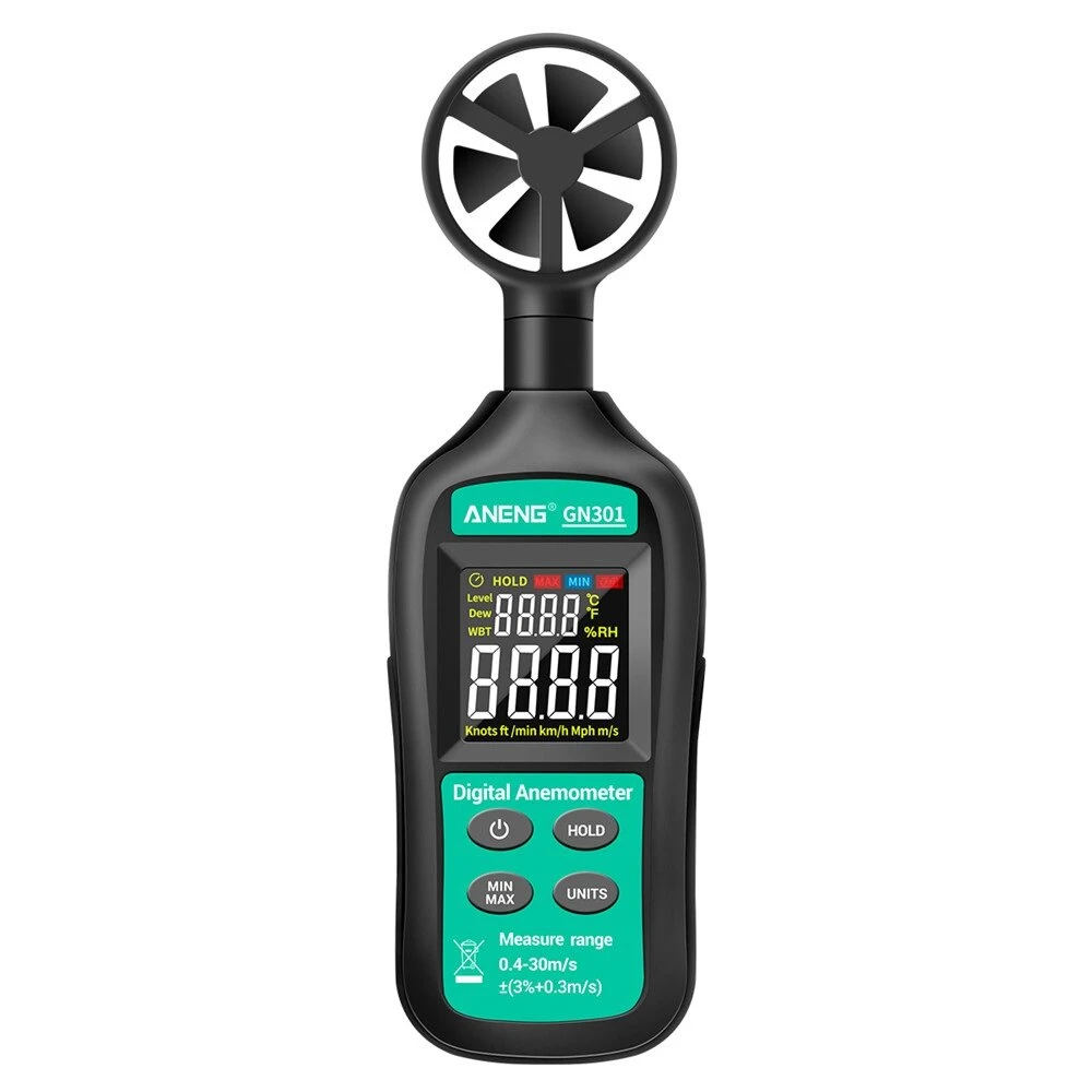 ANENG GN301 Digital Anemometer | 0-30m/s Wind Speed & -10~45°C Temperature Tester - Image 2