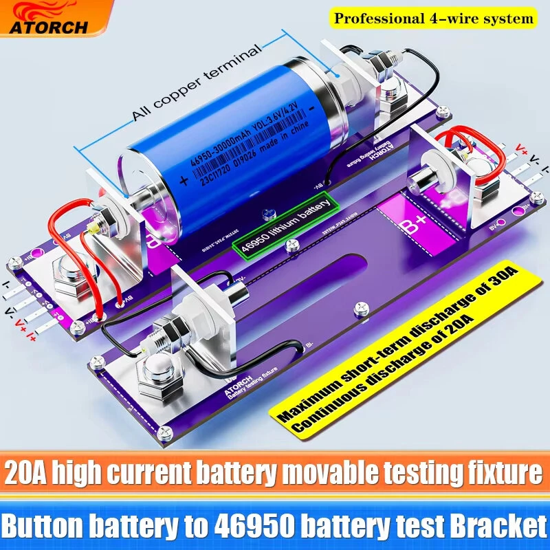 ATORCH 20A 4-Wire Battery Test Stand | 18650 Capacity Tester | High Current 30A PCB - Image 3