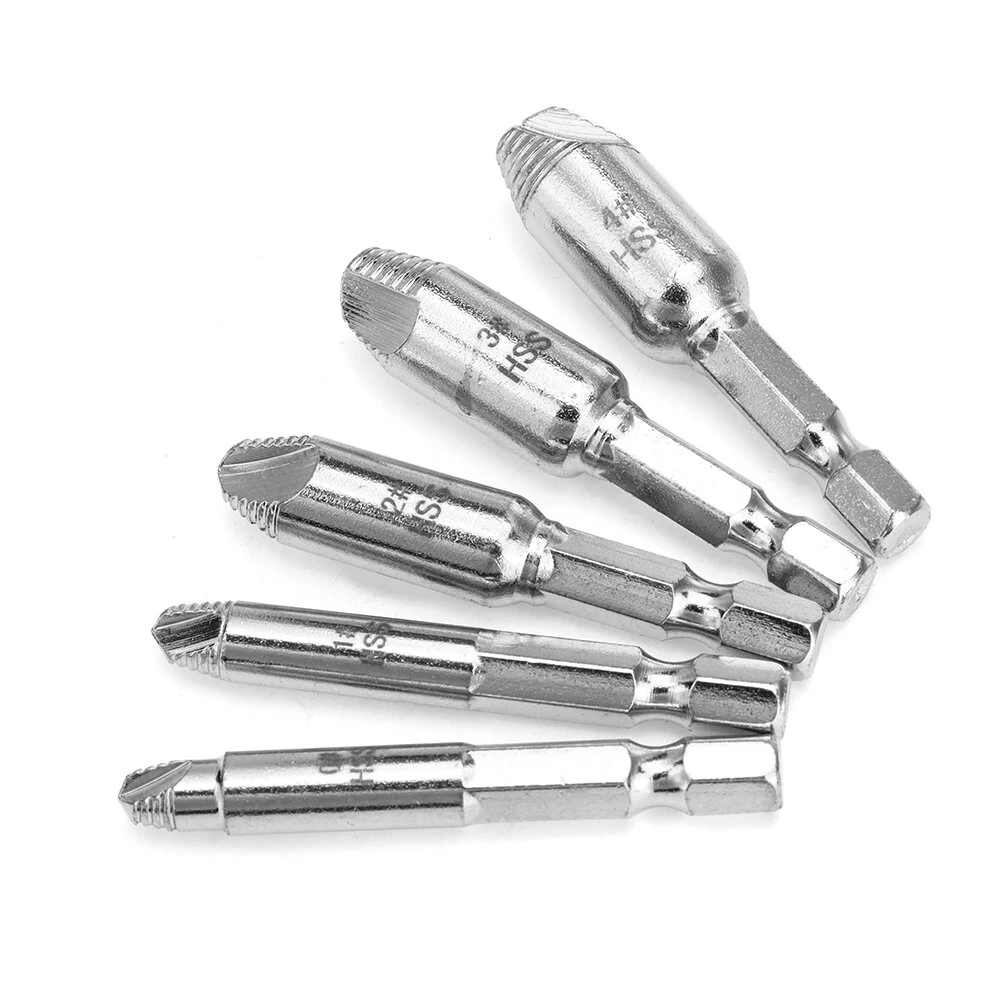 5 Piece Screw Extractor Set - Hex Shank for Stripped & Broken Screw Removal | Easy Puller Tool - Image 4