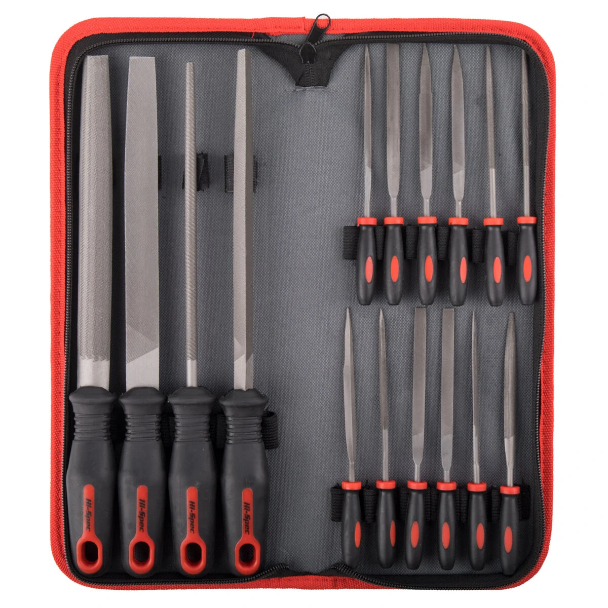 HI-SPEC 16pc Metal File Set | T12 Drop Forged Steel | Triangle Flat Round & Needle Files - Image 2