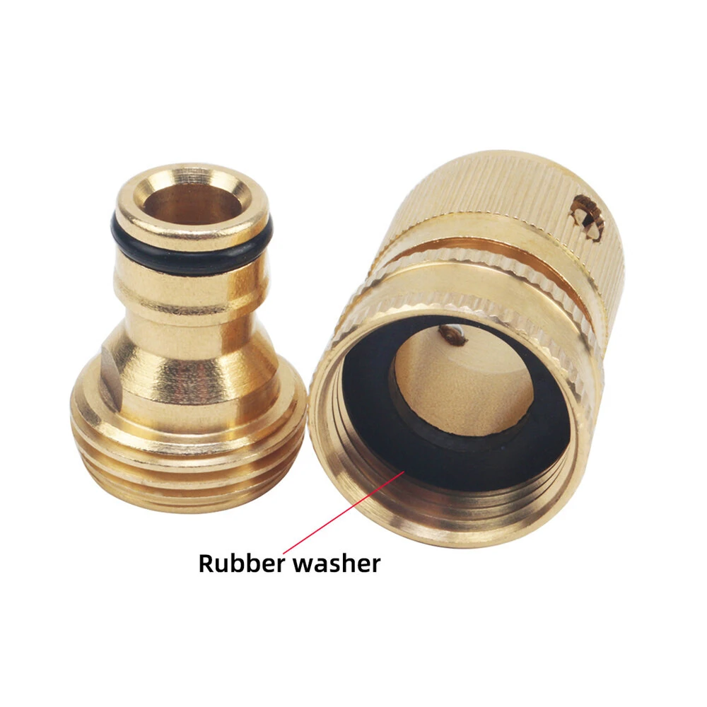 Brass 3/4 Hose Quick Connector Set | Male & Female | Leak-Proof European Style - Image 2