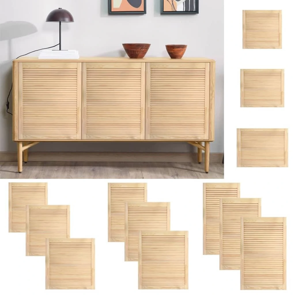 Louver Door 99.3x39.4 cm | Solid Pine Wood Tool Cabinet - Image 3