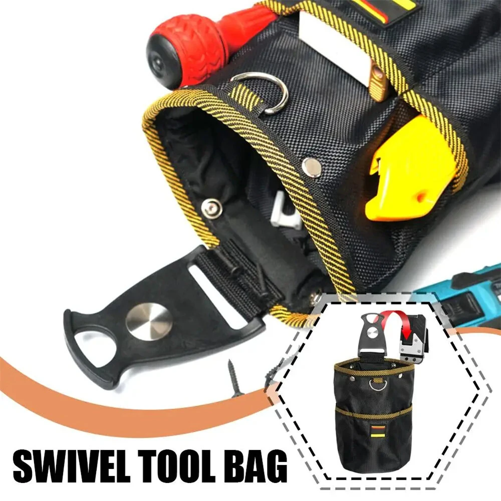 Rotatable Waist Tool Bag - 12 Inch Large Capacity Waterproof Organizer - Image 2