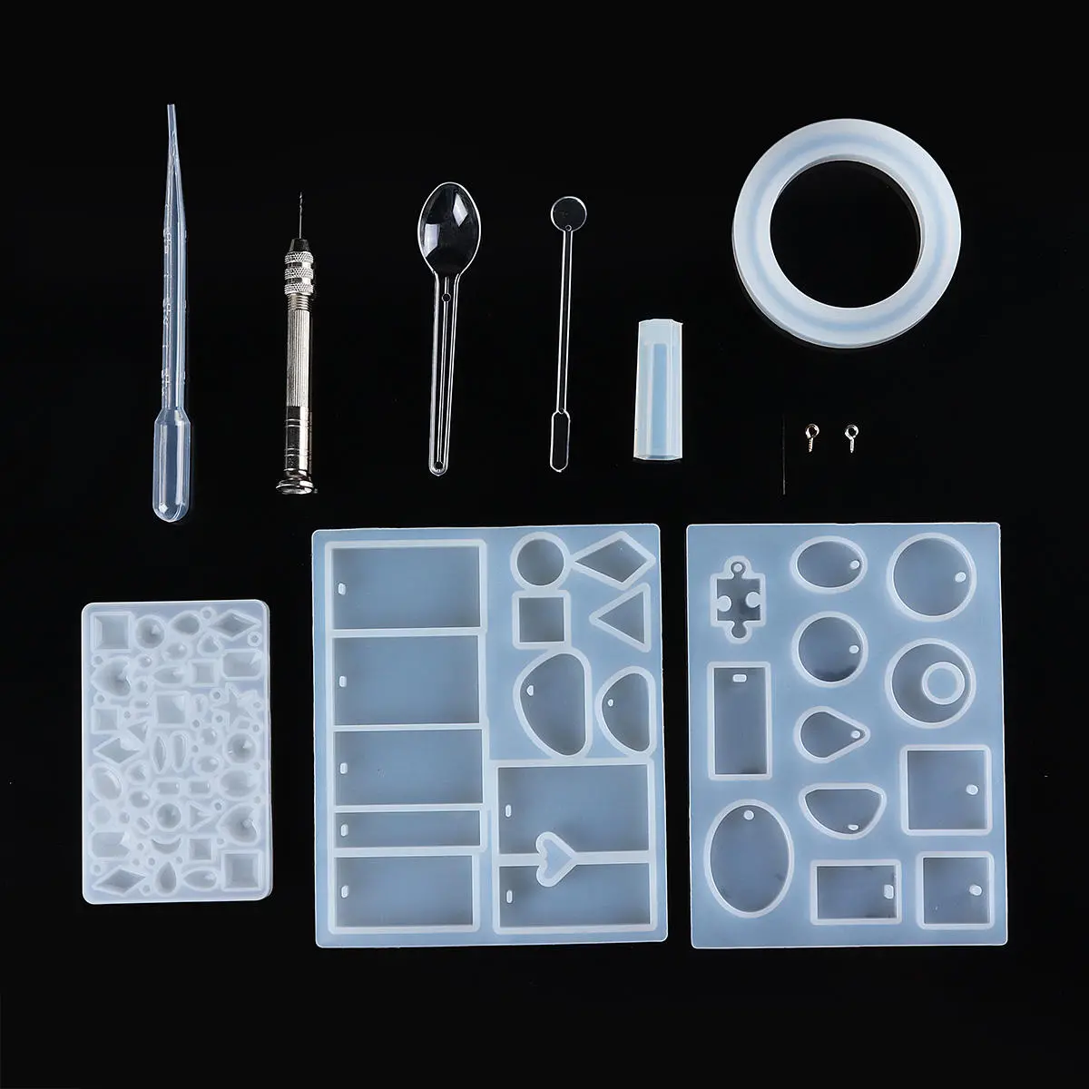 27Pcs DIY Craft Tools Kit | Silicone Crystal Mold for Jewelry Resin Casting - Image 2