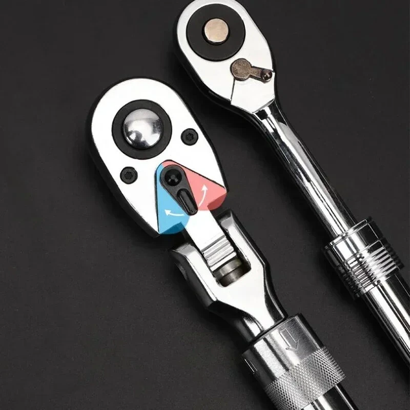 72-Tooth Retractable Ratchet Wrench Set | 1/4 3/8 1/2 Quick Release | Carbon Steel Extensible Handle Tool - Image 4