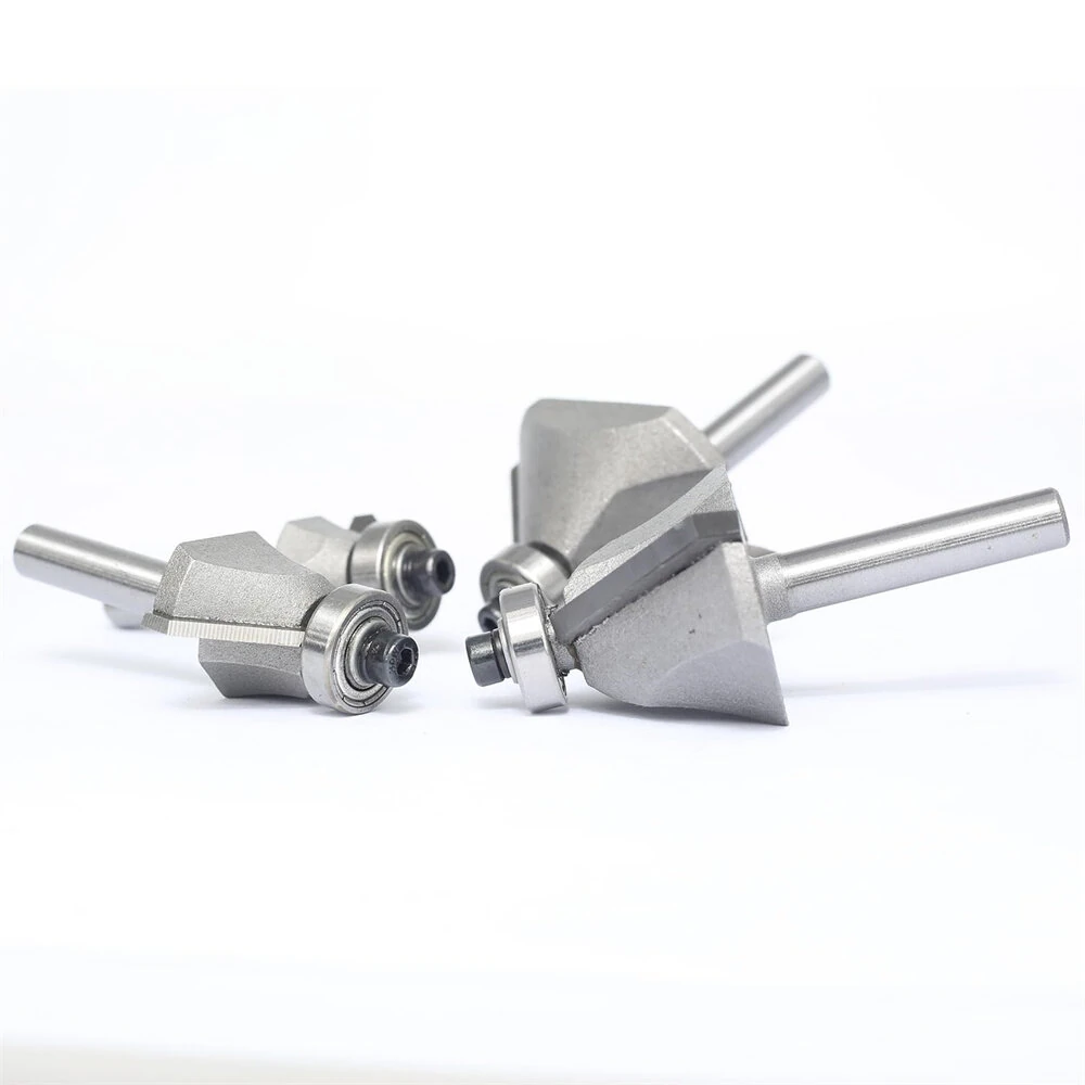 4PCS 45 Degree Chamfer Router Bit Set - 1/4 Shank Carbide Tipped - Woodworking Tool - Image 3