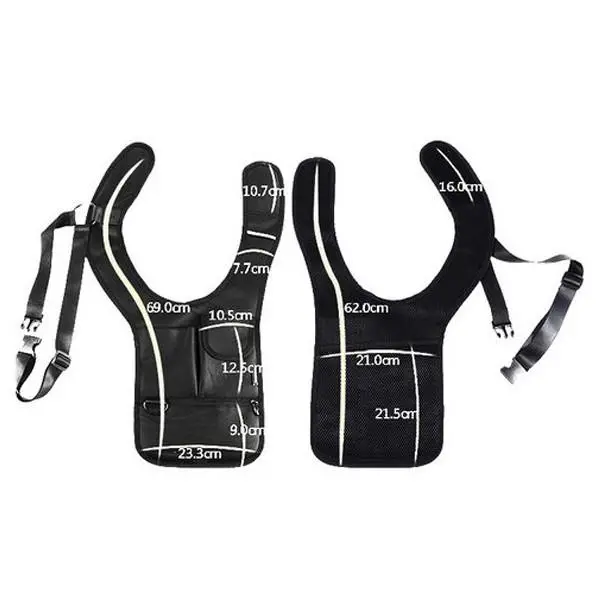 EDC Anti Theft Underarm Holster Bag - Black Nylon Multifunction Inspector Shoulder Bag - Image 4