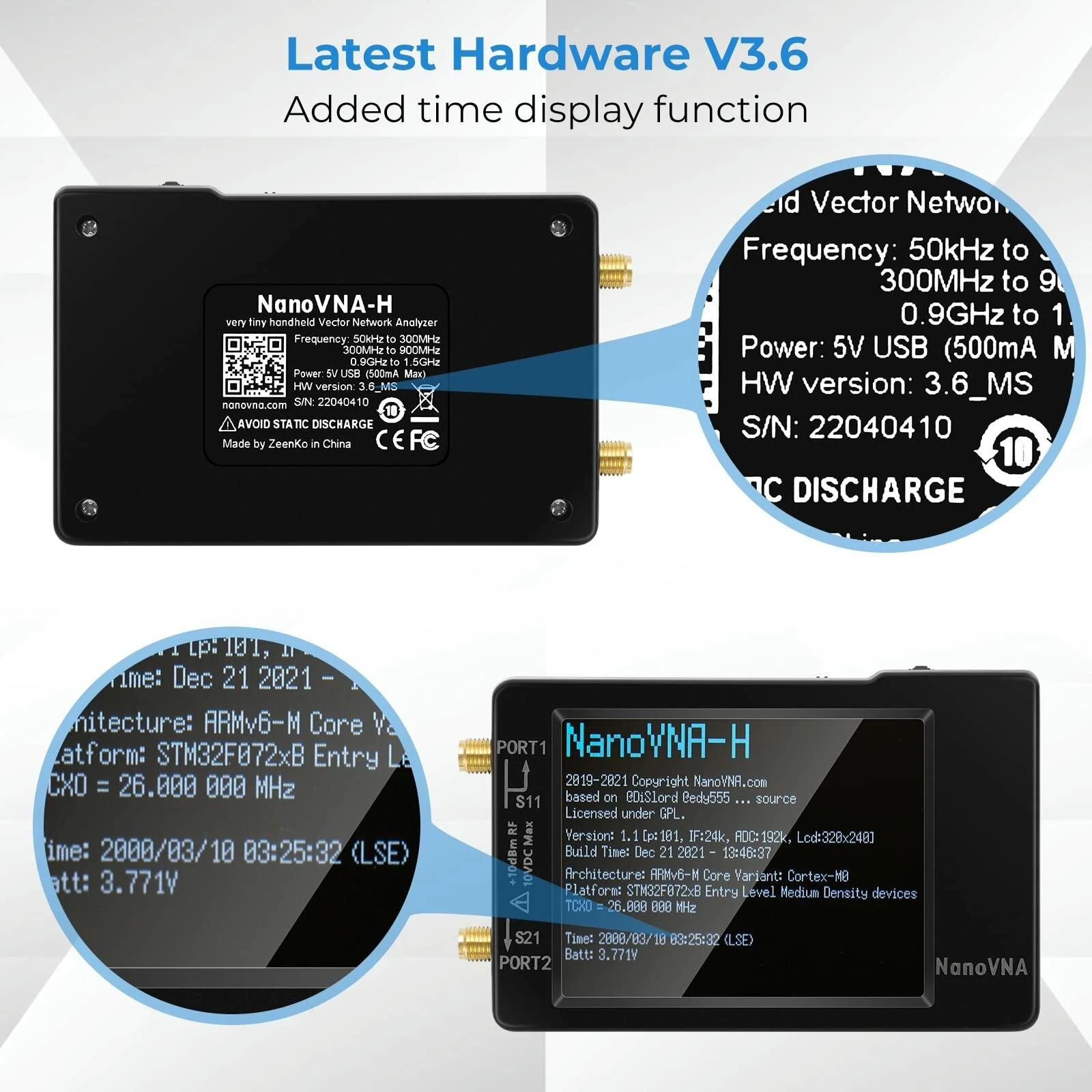 Original Hugen NanoVNA-H V2.8 Inch Antenna Analyzer 10KHz-1.5GHz | MF HF VHF UHF | With SD Card Slot V3.6 - Image 5