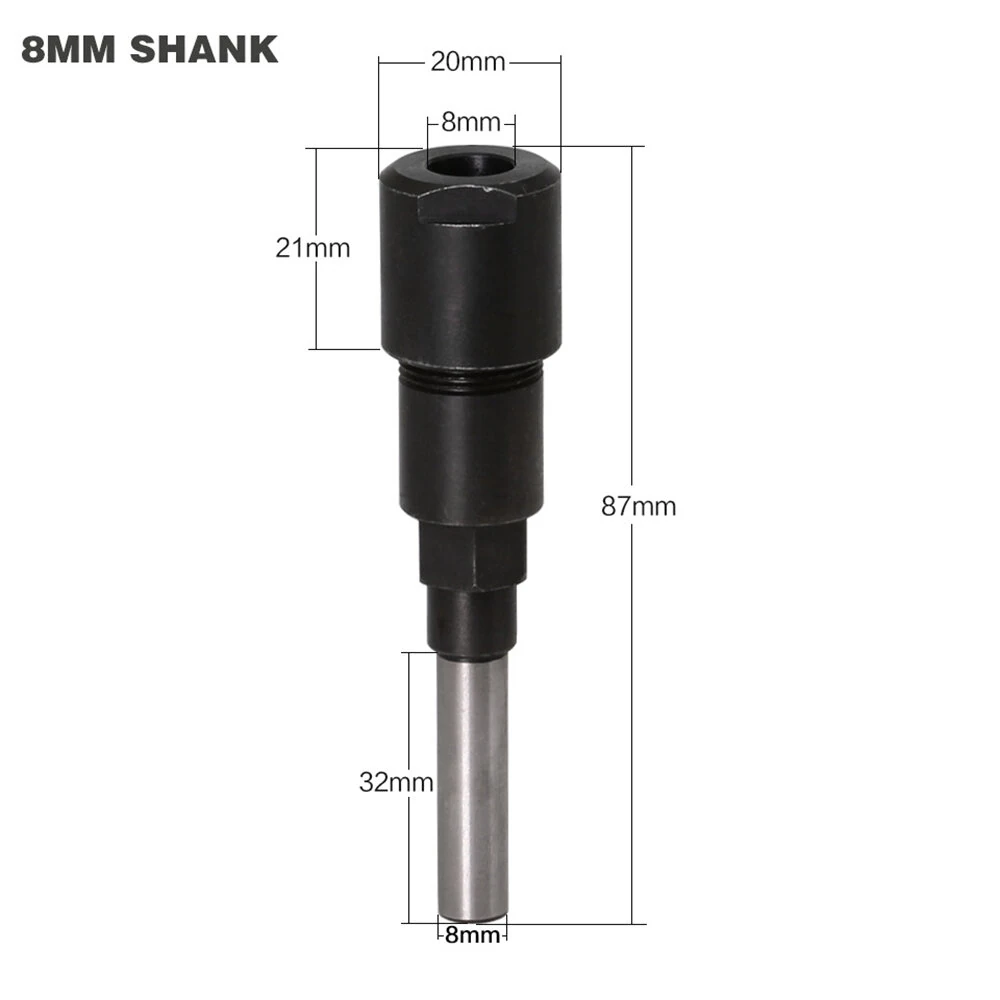Router Bit Collet Extension Adapter - 1/4 & 1/2 Inch Shank | 8mm Shank - Image 5
