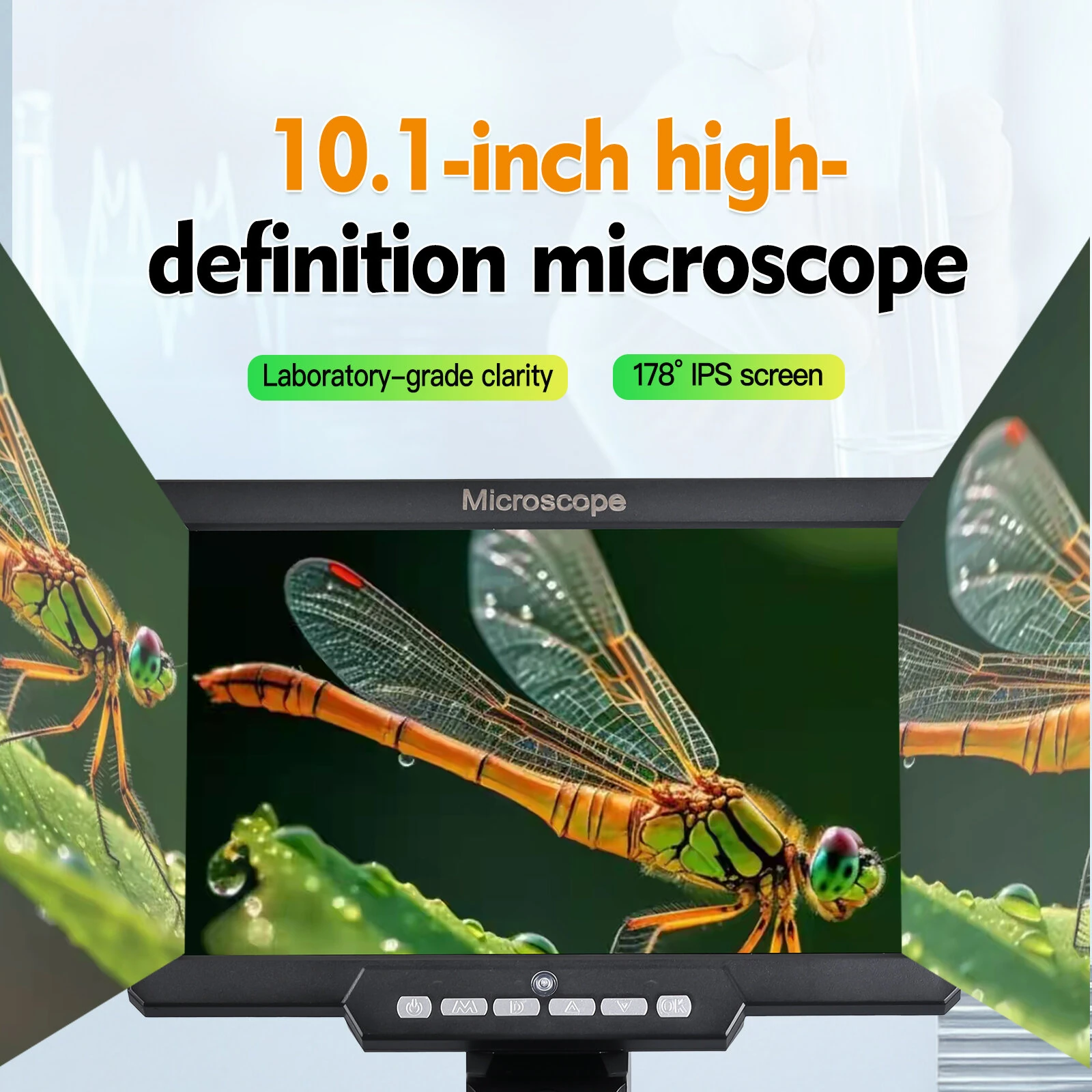 Digital Microscope 1200X Magnification | 10.1 inch HD LCD Screen | 12MP 8 LED Lights - Image 2