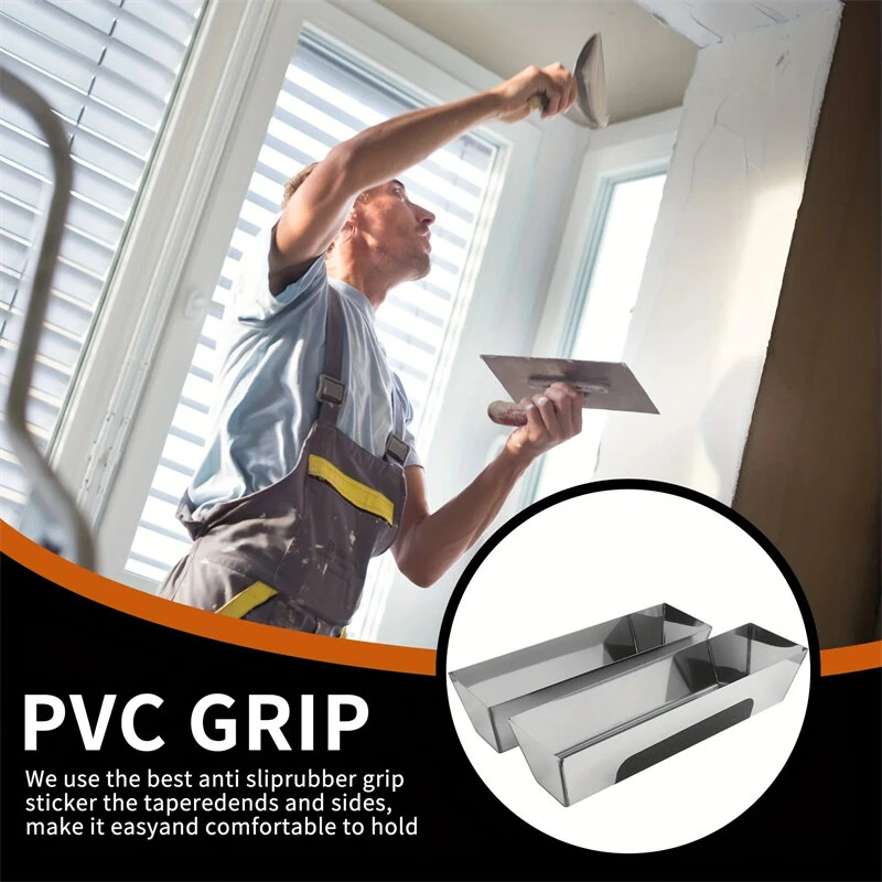 Stainless Steel Drywall Mud Pan - 10 Inch Non-Slip Grip & Leakproof - Image 2