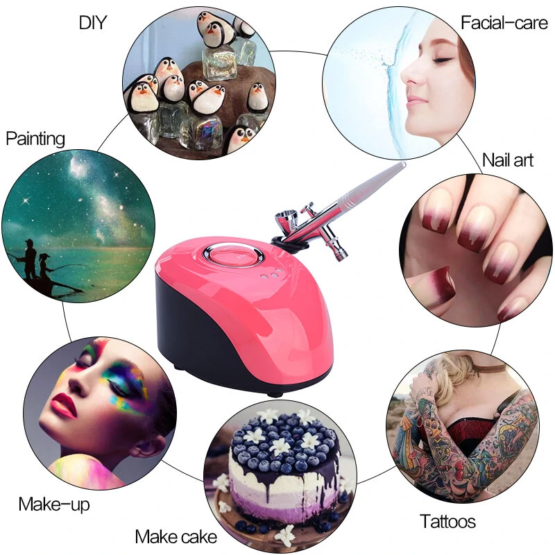 Dual Action Airbrush Kit - 0.2mm Nozzle with Compressor for Nail Art & Makeup - Image 4