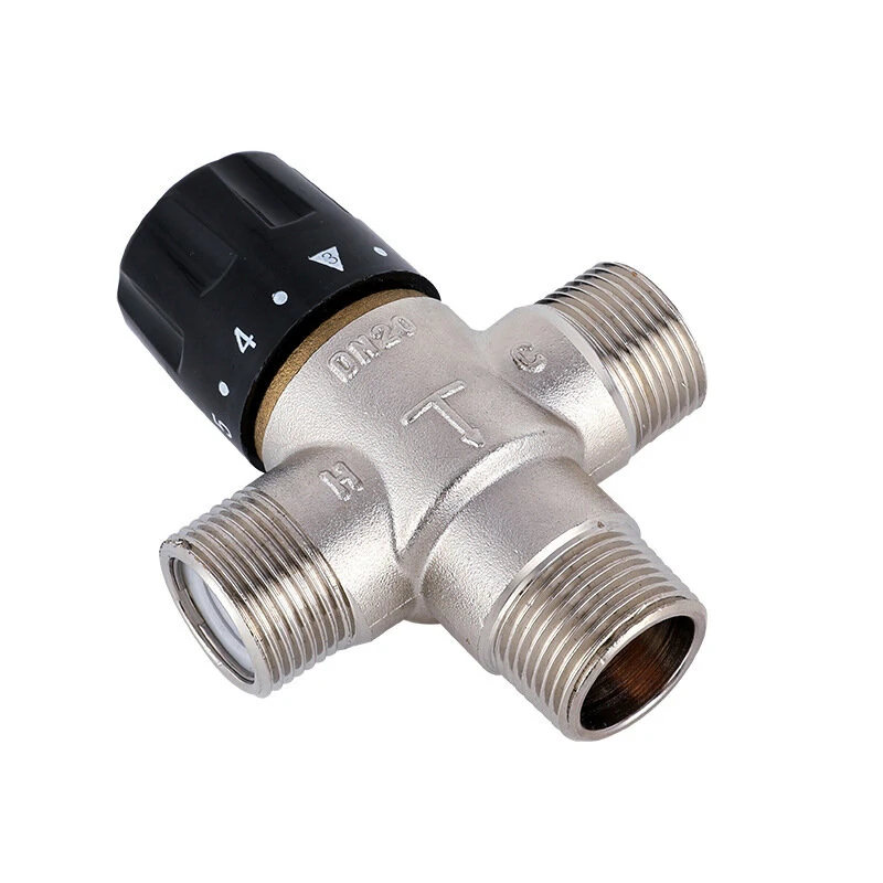 3/4 Inch 6' Thermostatic Mixing Valve - Hot & Cold Water - Brass Body - Image 2