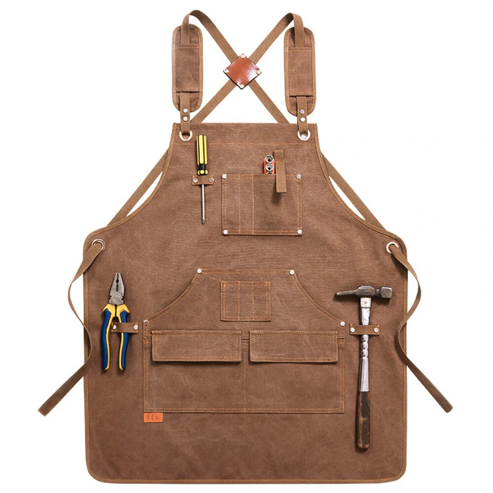 Enduring Multi-Pocket Canvas Apron for Hairstylists & Woodworkers | Router Table Plate - Image 2