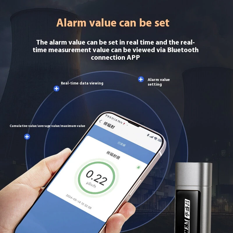 RM-180 Nuclear Radiation Detector - Portable Geiger Counter for X Gamma Beta Rays | Bluetooth & Voice Alert | 0.01-10000 µSv/h High Precision - Image 3