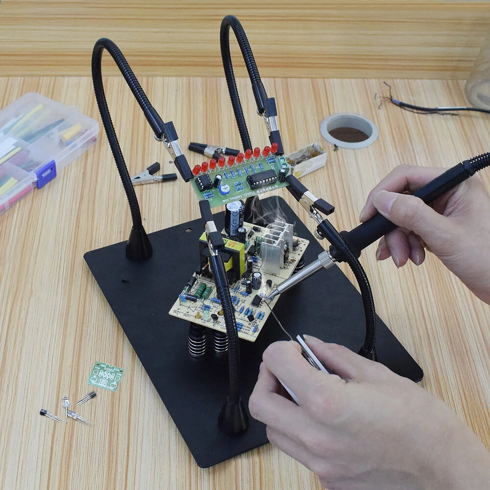 Newacalox Magnetic Soldering Third Hand | Flexible Arm PCB Holder & Iron Fixture - Image 2