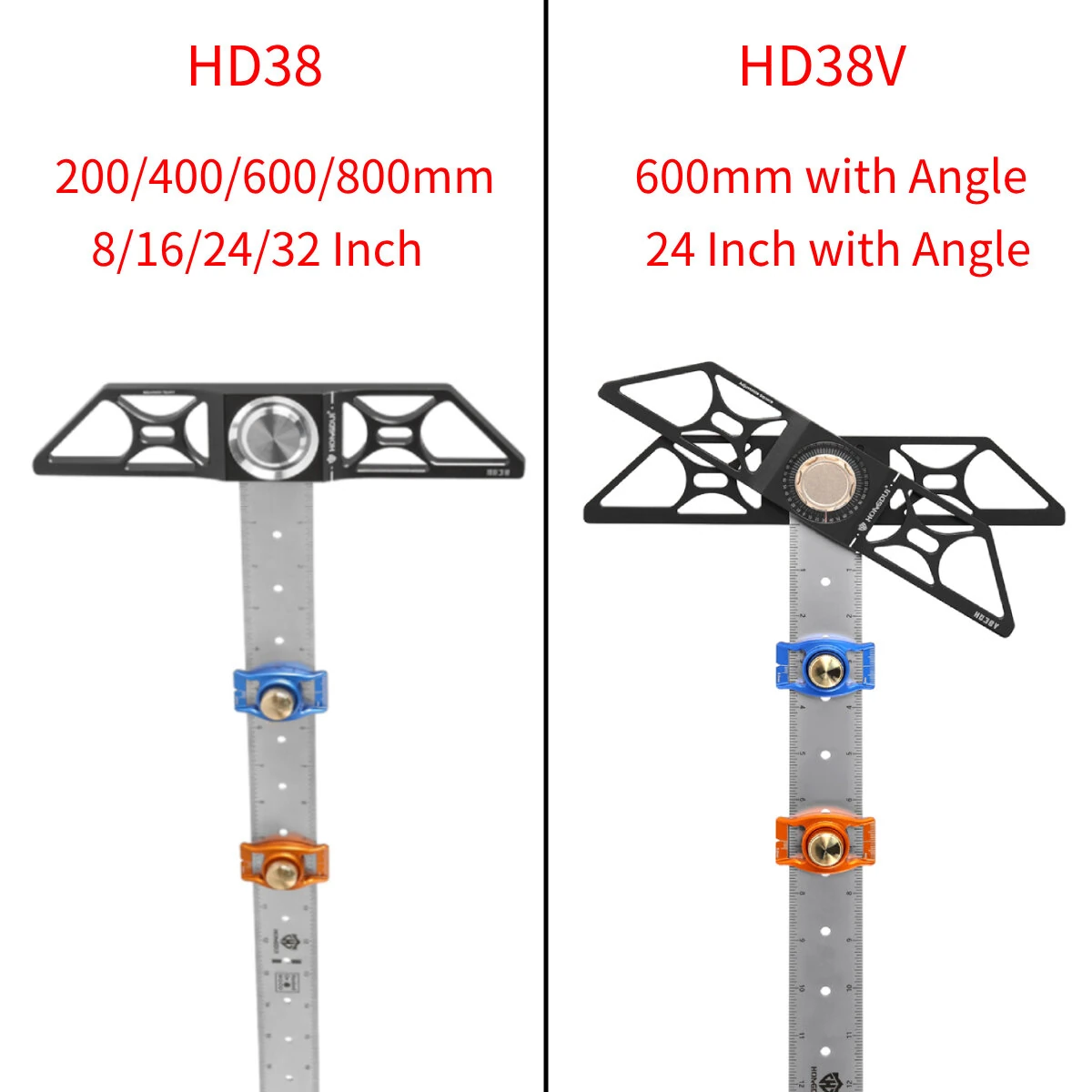 HONGDUI HD38 TrueMark Ruler - Adjustable Woodworking Scriber in Hadfield Steel - Image 2