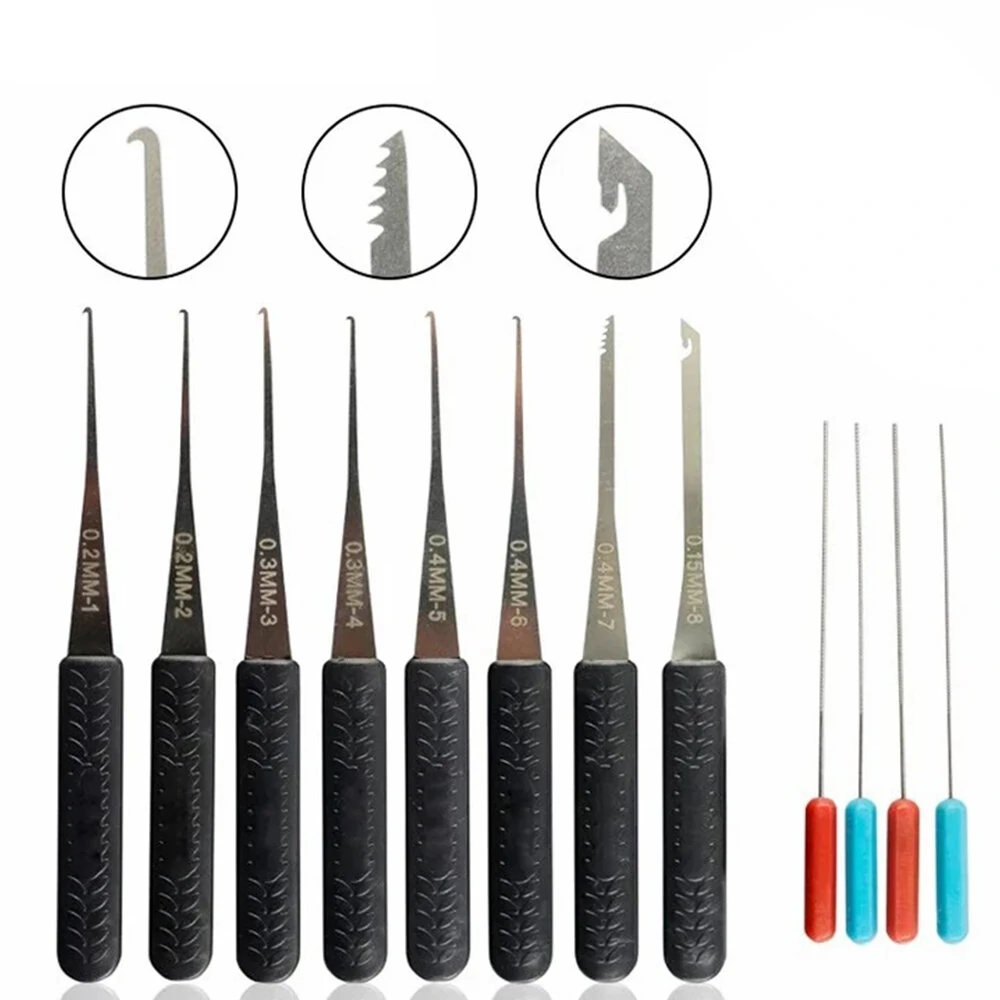 12PCS Lock Pick Set - Handcrafted Locksmith Tools for Practice & Supplies - Image 2