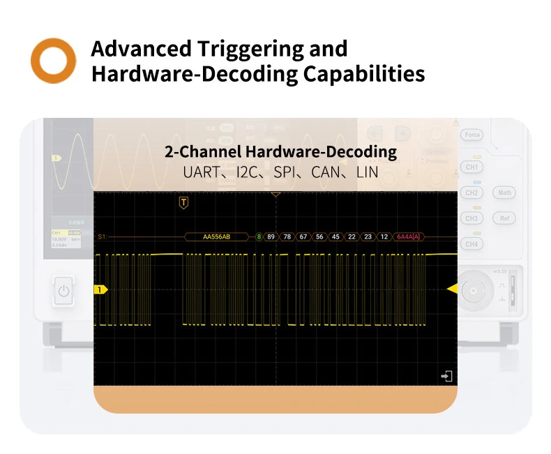 OWON ADS804A Digital Oscilloscope 70MHz 4-Channel 12-bit High Resolution - Image 5