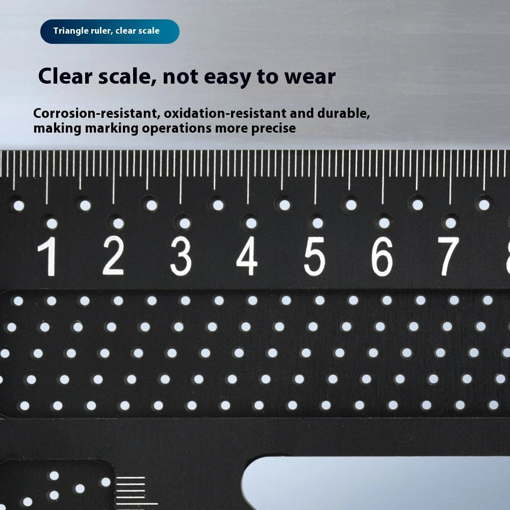 Aluminum Alloy 7 Inch Right Angle Ruler - Metric & Imperial Scale - Carpenter Square - Image 5