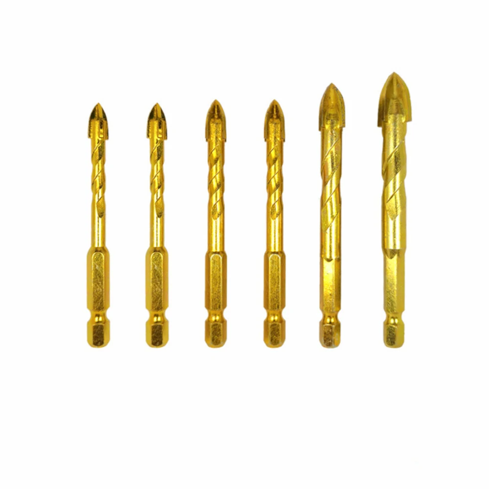 4-8Pcs Titanium Glass & Tile Drill Bit Set | 1/4 Hex Shank | 6-12mm - Image 2
