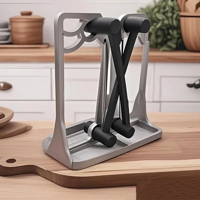 Professional Knife Sharpener - Stainless Steel Dual Slot - Fine Grit Sharpening Rod - Image 3