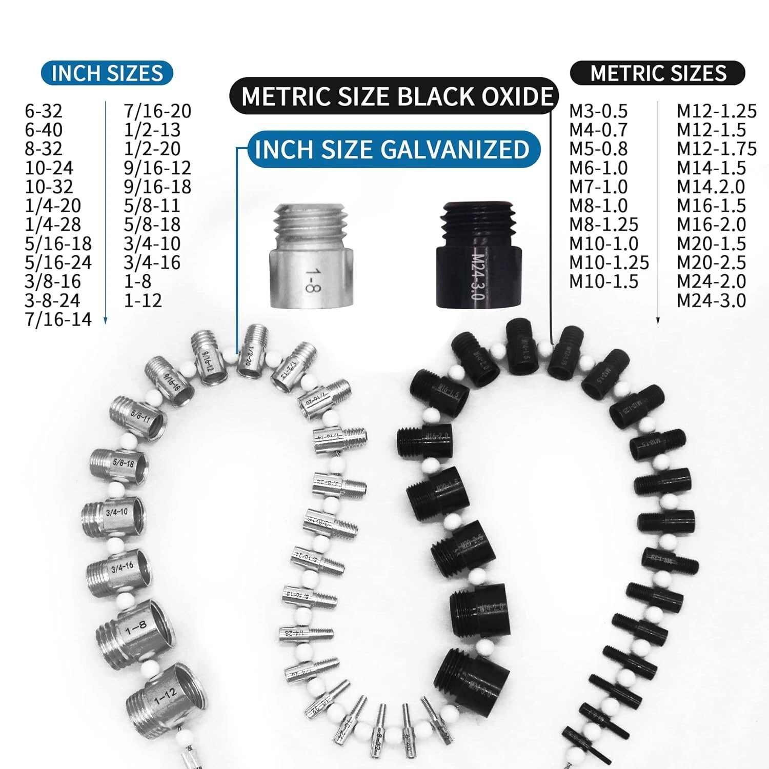 SWTC-44 Thread Checker Set - 44PCS Nut & Bolt Gauges | 23 Inch & 21 Metric Sizes | Stainless Steel - Image 3