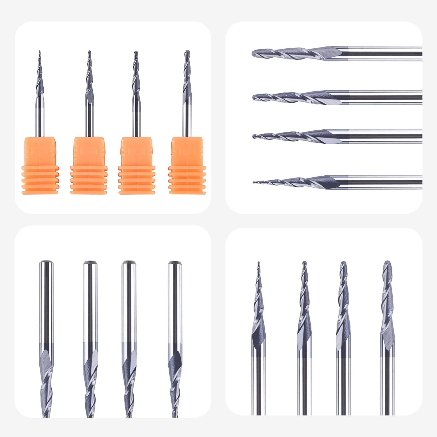 CMT 1/8 Inch Shank Tapered Ball Nose Router Bit Set | TiAIN Coated 2 Flute | For Wood Metal Acrylic - Image 3