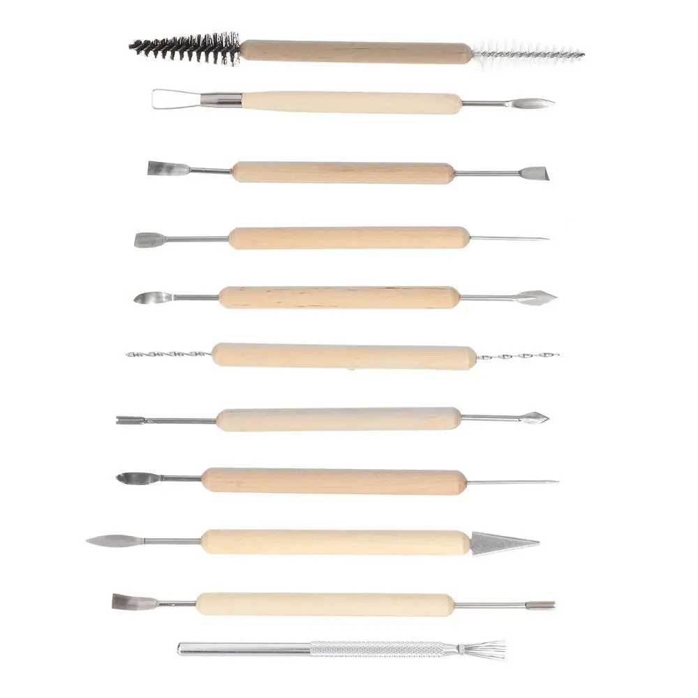 11Pcs Clay Sculpting Tool Kit - Polymer Ceramic Tools for Modeling & Carving - Image 3