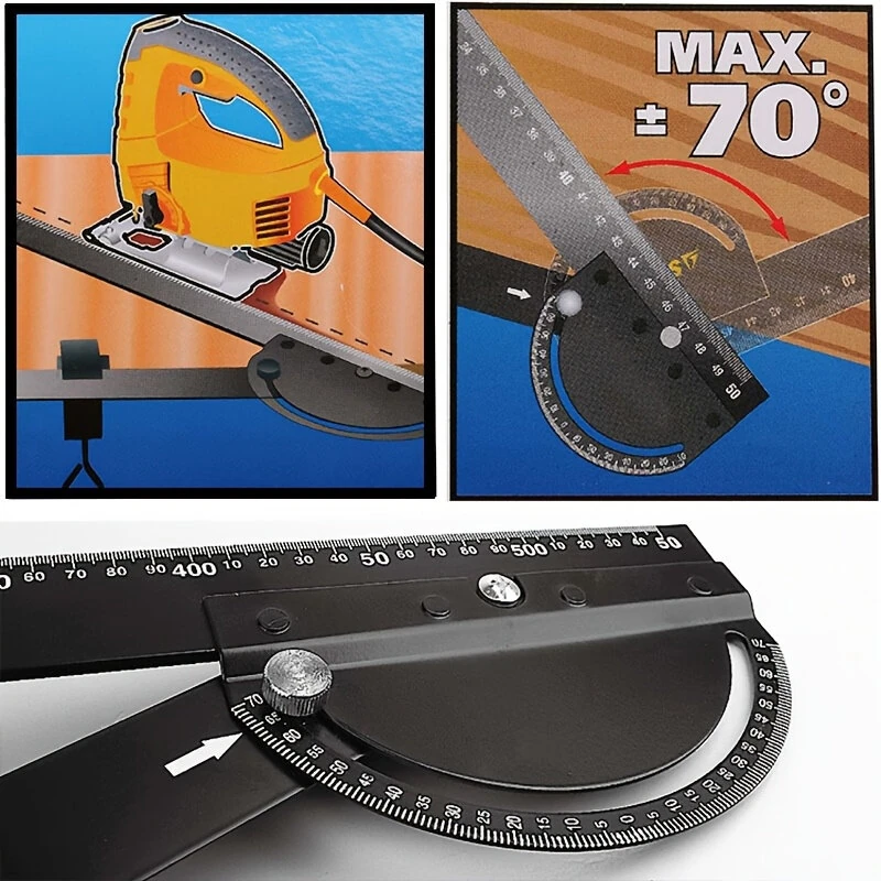 Angle Finder Circular Saw Guide Ruler - 22.83 Inch Metal Tool with Rail - Image 2