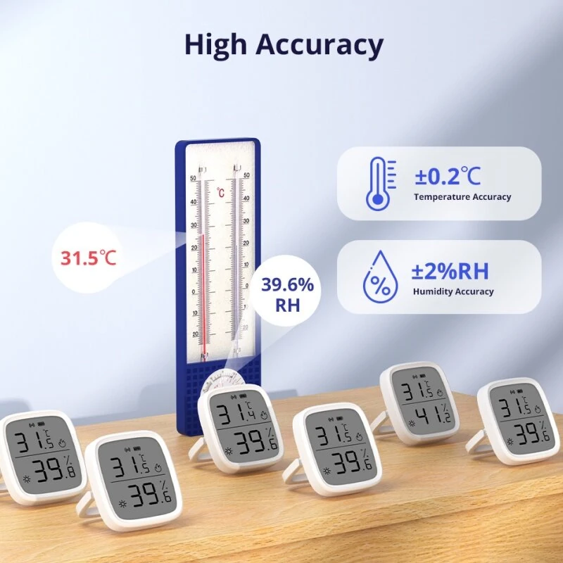SONOFF SNZB-02D Smart Temperature Humidity Sensor - 4 Pack | LCD Display & Real-Time App Monitoring - Image 4
