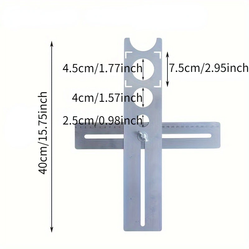 Adjustable Hole Positioning Ruler - 360 Degree Drilling Guide for Tile & Glass - Image 4