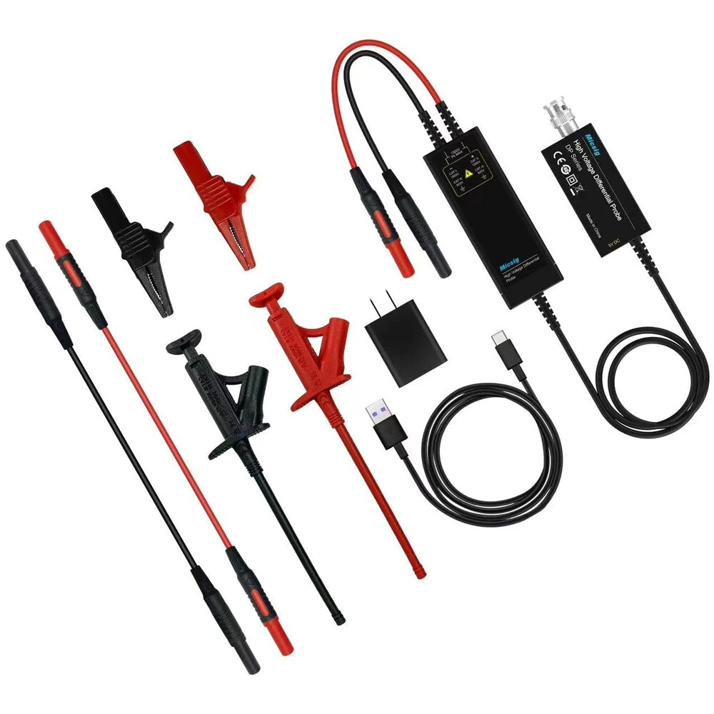 Micsig DP10013 Oscilloscope Probe Kit | 100MHz 1300V High Voltage Differential | 50X/500X Attenuation - Image 4