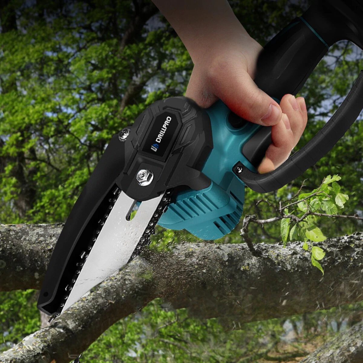 Drillpro 21V Brushless Electric Chainsaw | 6-Inch Wood Cutting & Pruning Saw - Image 2