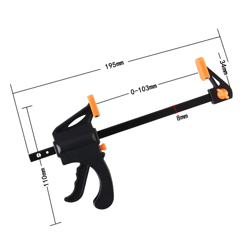 F-Bar Clamp 4PCS 4-Inch Woodworking Clamps - Quick Ratchet Release Grip Tool Kit - Image 3