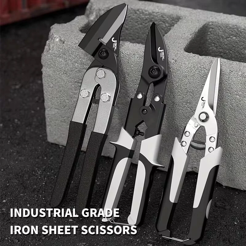 Aviation Snips - Chrome Vanadium Steel - Bent & Straight Head - 250mm Cutter - Image 4