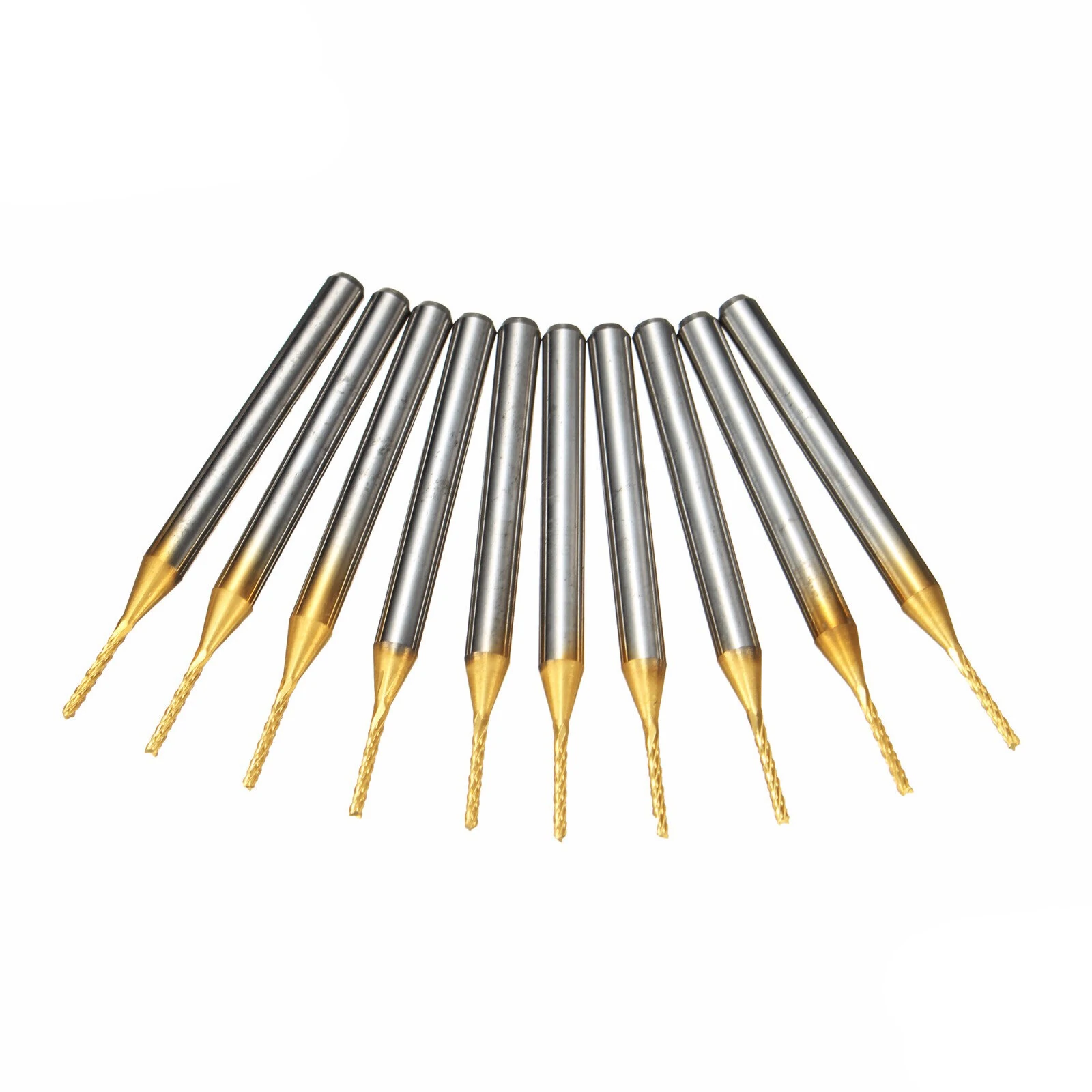 Drillpro DB-P4 10pc 1.0mm Carbide PCB Bits | 1/8 Shank Titanium Coated - Image 2