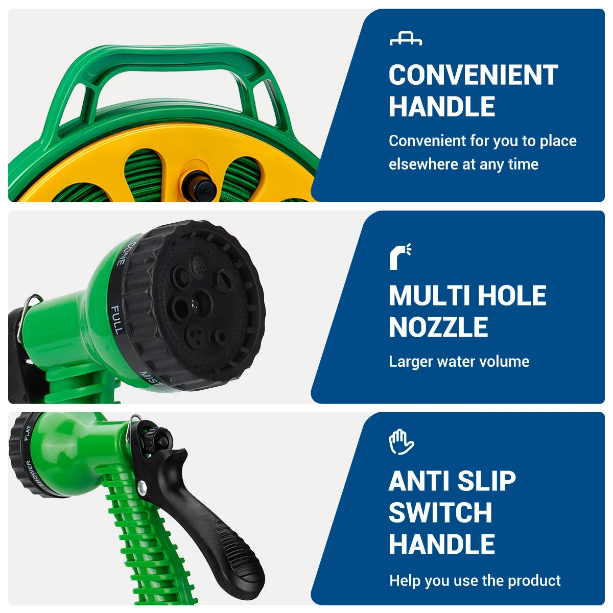Drillpro 15m PVC Water Hose with 5 Spray Nozzle - Pressure Washer for Faucets - Image 5