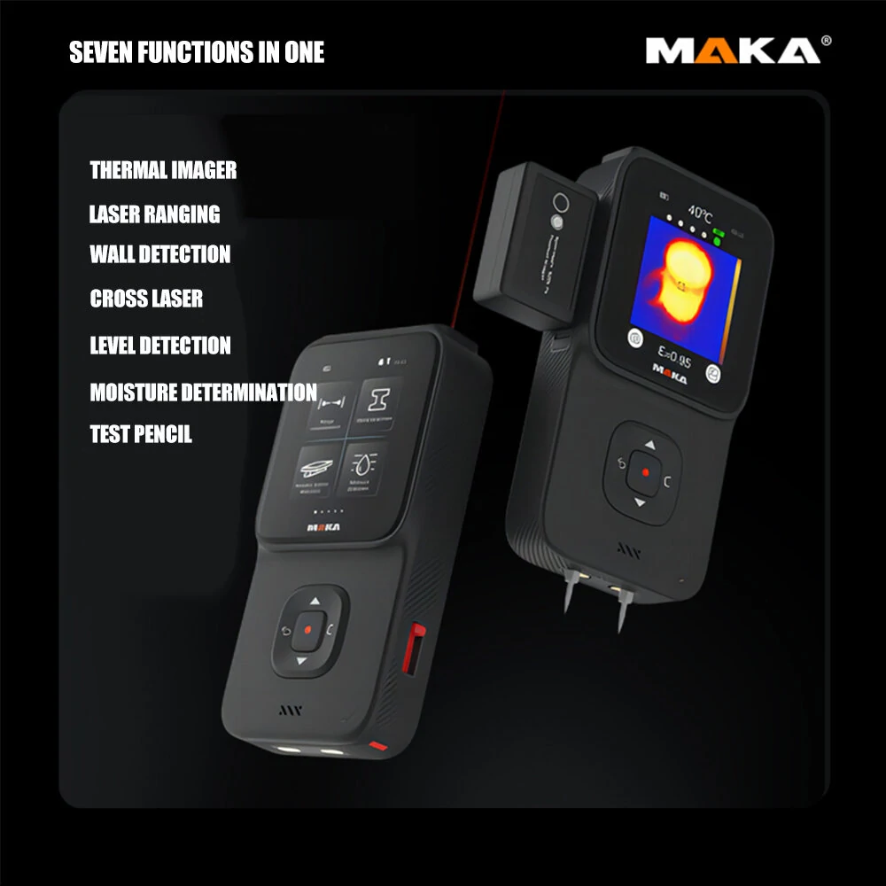 MAKA MK2301 7-in-1 Thermal Imager | 1024 Pixel IR Imaging | Target Temperature & Distance - Image 2